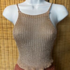 Elegant Tan Knit Women's Top